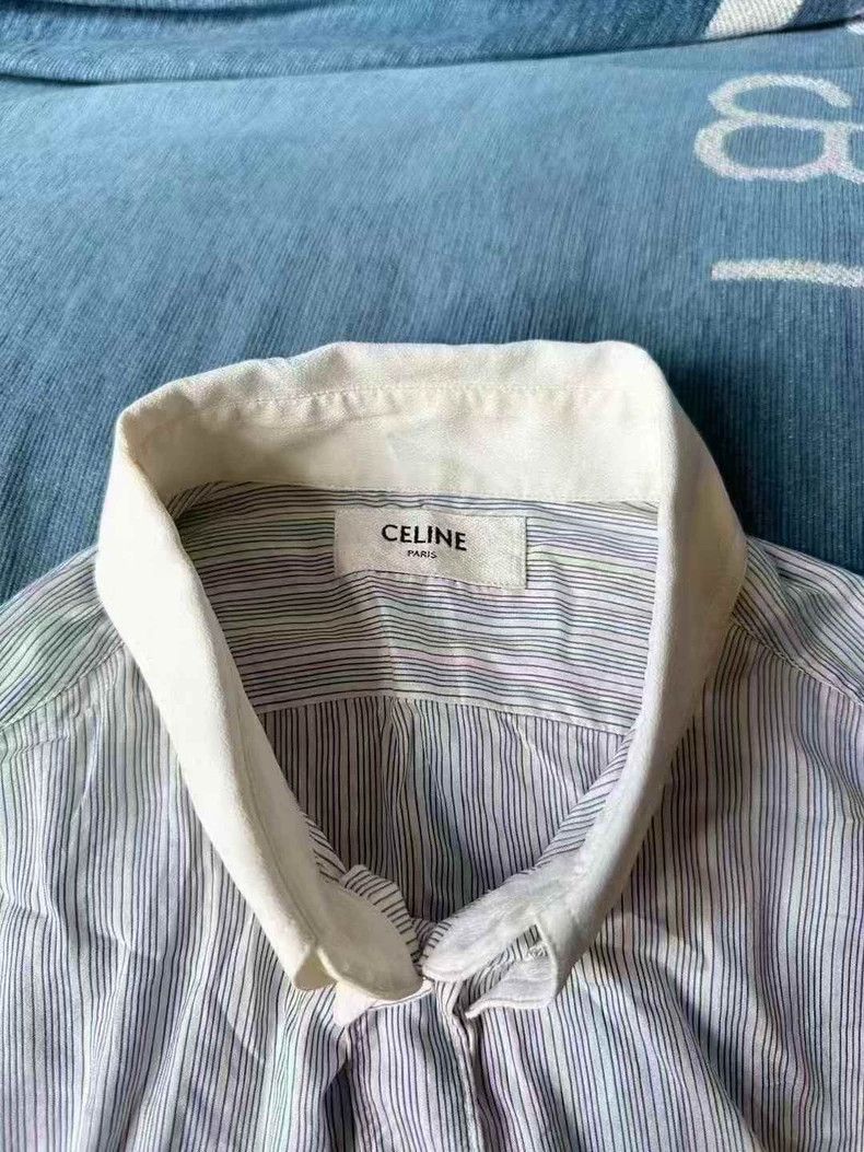 Celine Celine Striped Silk Button-Up Shirt Size US L / EU 52-54 / 3 - 3 Thumbnail