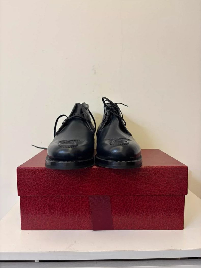 Comoli Elegant Dark Blue Leather Shoes for Men Size US 8 / EU 41 - 2 Thumbnail
