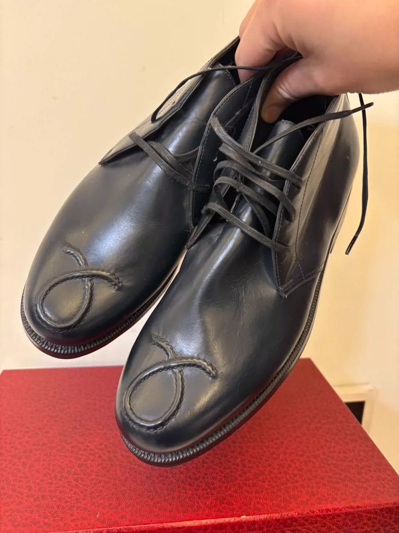 Comoli Elegant Dark Blue Leather Shoes for Men Size US 8 / EU 41 - 4 Thumbnail