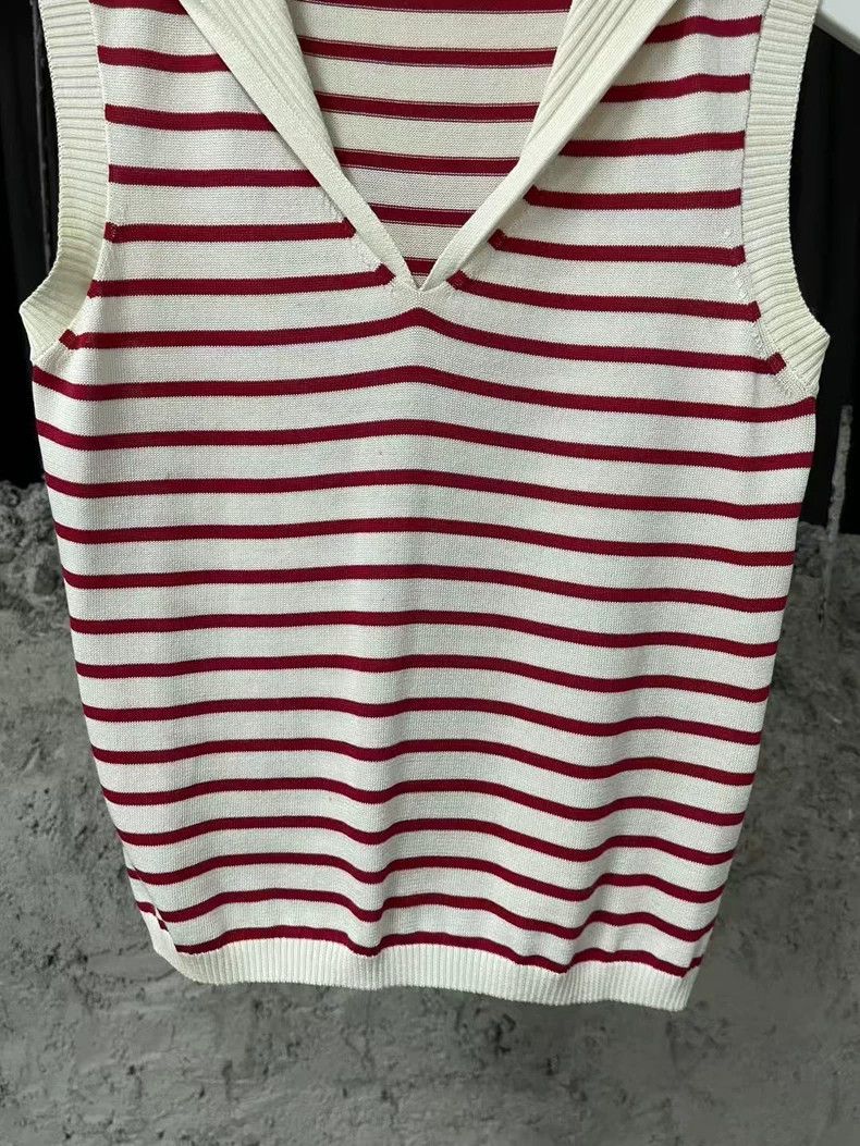 Dior Dior Striped Sleeveless Knit Top Size US XS / EU 42 / 0 - 3 Thumbnail