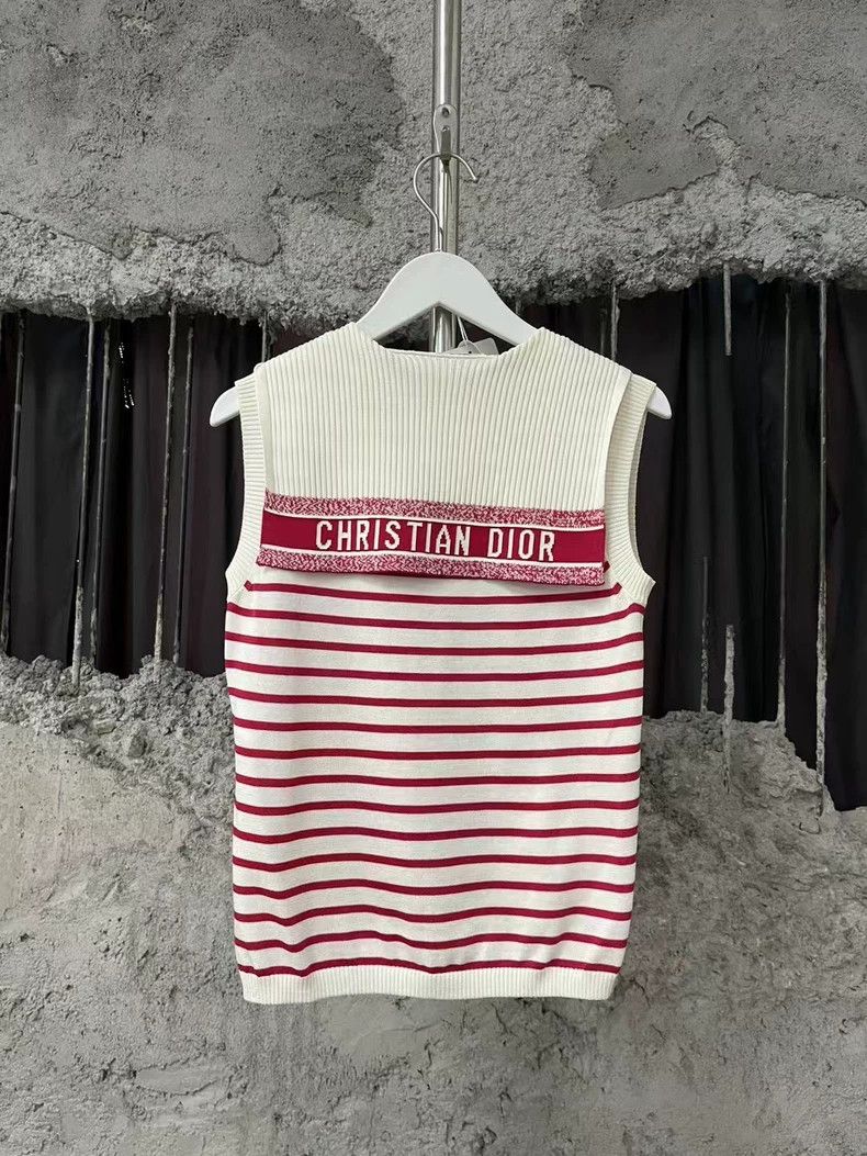 Dior Dior Striped Sleeveless Knit Top Size US XS / EU 42 / 0 - 2 Thumbnail