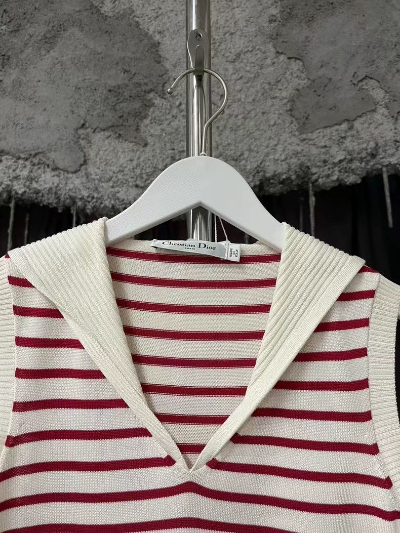 Dior Dior Striped Sleeveless Knit Top Size US XS / EU 42 / 0 - 4 Thumbnail