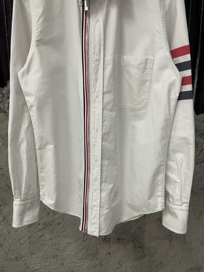 Thom Browne Thom Browne White Zip-Up Shirt Size US S / EU 44-46 / 1 - 3 Thumbnail