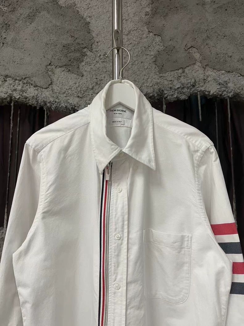 Thom Browne Thom Browne White Zip-Up Shirt Size US S / EU 44-46 / 1 - 4 Thumbnail
