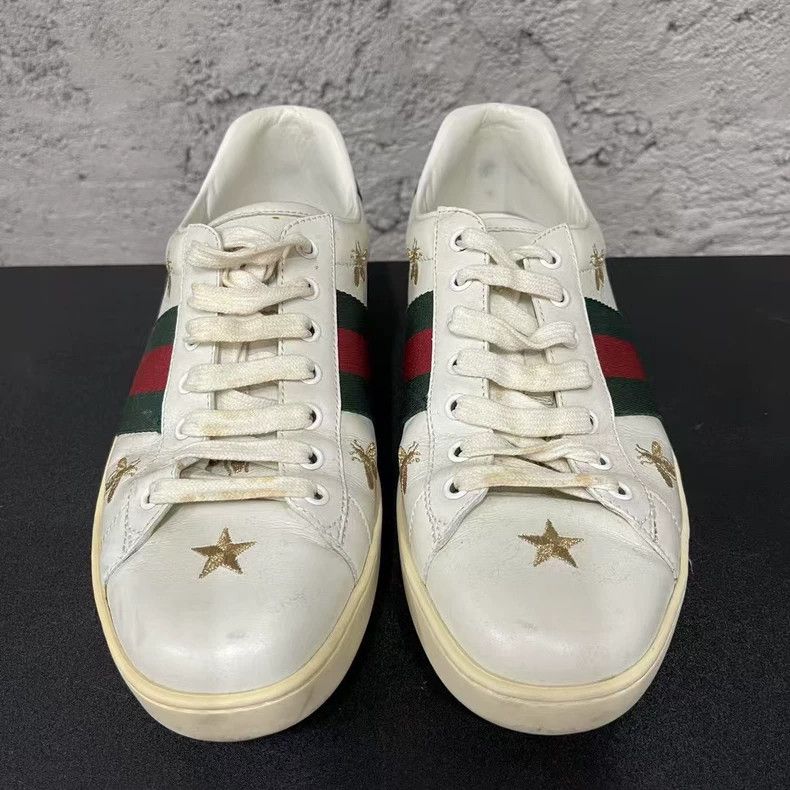 Gucci Gucci Low Top White Sneakers with Embroidery Size US 8.5 / EU 41-42 - 5 Thumbnail