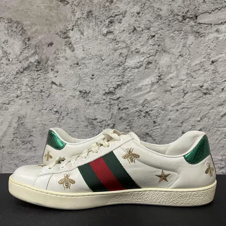 Gucci Gucci Low Top White Sneakers with Embroidery Size US 8.5 / EU 41-42 - 3 Thumbnail
