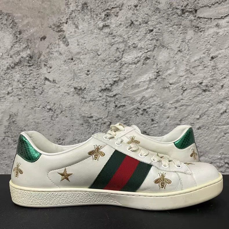 Gucci Gucci Low Top White Sneakers with Embroidery Size US 8.5 / EU 41-42 - 4 Thumbnail