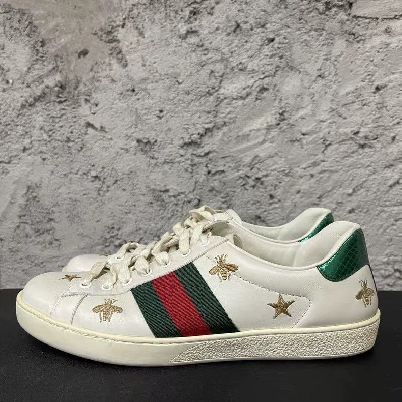 Gucci Gucci Low Top White Sneakers with Embroidery Size US 8.5 / EU 41-42 - 2 Thumbnail