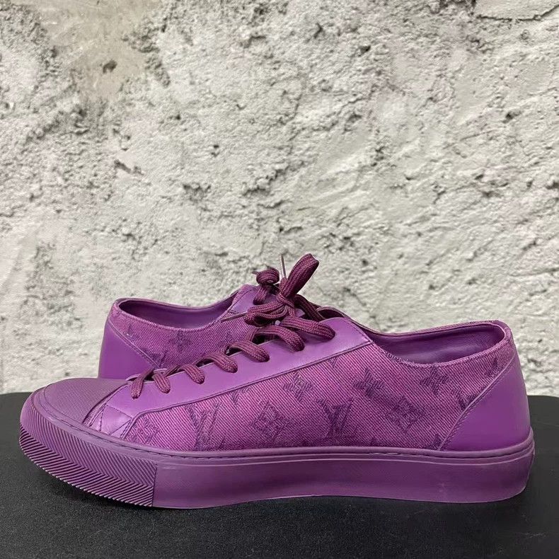 Louis Vuitton Louis Vuitton Purple Denim Sneakers Size 8.5 Size US 8.5 / EU 41-42 - 5 Thumbnail