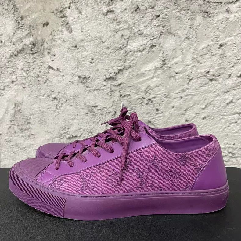Louis Vuitton Louis Vuitton Purple Denim Sneakers Size 8.5 Size US 8.5 / EU 41-42 - 2 Thumbnail
