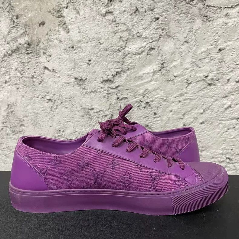 Louis Vuitton Louis Vuitton Purple Denim Sneakers Size 8.5 Size US 8.5 / EU 41-42 - 4 Thumbnail