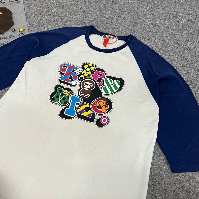 Bape Bape Animal Print Three-Quarter Sleeve T-Shirt Size US XXL / EU 58 / 5 - 3 Thumbnail