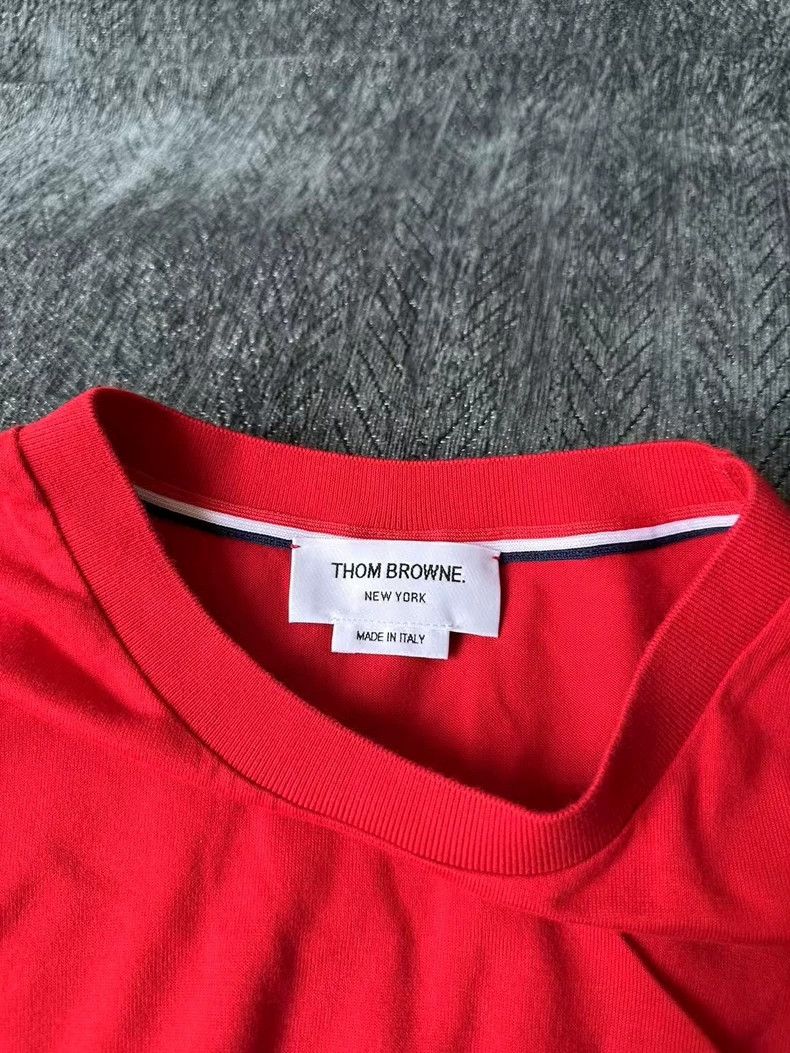 Thom Browne Thom Browne Red Long Sleeve T-shirt Size US L / EU 52-54 / 3 - 3 Thumbnail