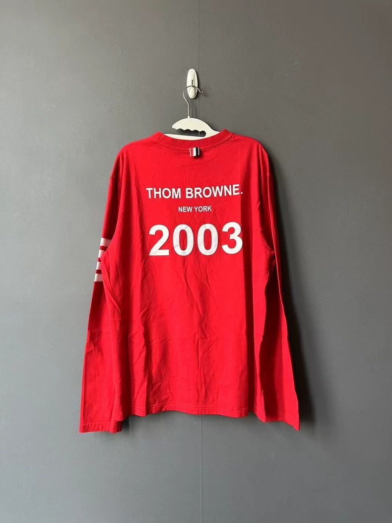 Thom Browne Thom Browne Red Long Sleeve T-shirt Size US L / EU 52-54 / 3 - 2 Thumbnail