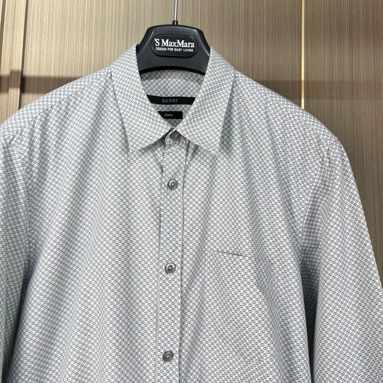 Gucci Gucci Double G Print Long Sleeve Shirt Size US M / EU 48-50 / 2 - 3 Thumbnail