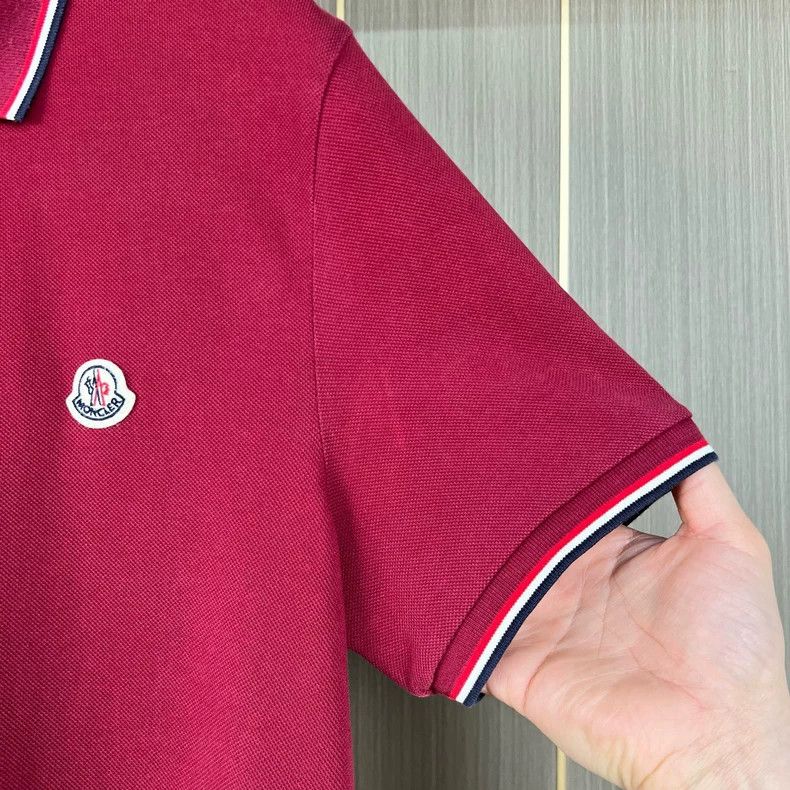 Moncler Moncler Burgundy Embroidered Logo Polo Shirt Size US M / EU 48-50 / 2 - 4 Thumbnail