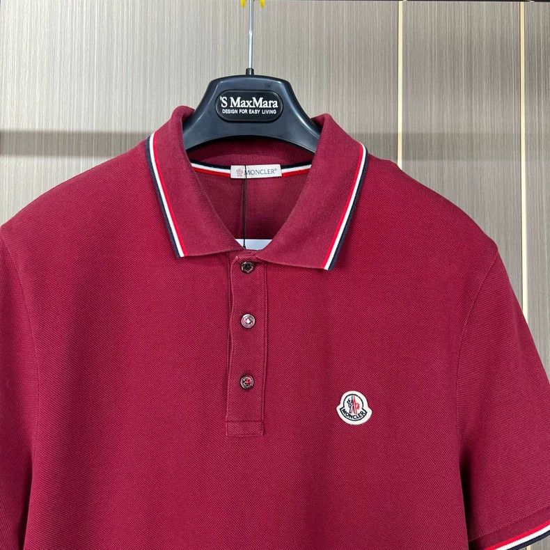 Moncler Moncler Burgundy Embroidered Logo Polo Shirt Size US M / EU 48-50 / 2 - 3 Thumbnail