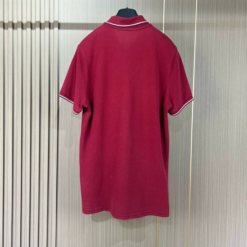 Moncler Moncler Burgundy Embroidered Logo Polo Shirt Size US M / EU 48-50 / 2 - 2 Thumbnail