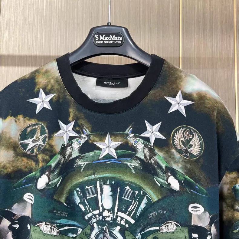 Givenchy Givenchy Green Plane Print Short Sleeve T-Shirt Size US S / EU 44-46 / 1 - 3 Thumbnail