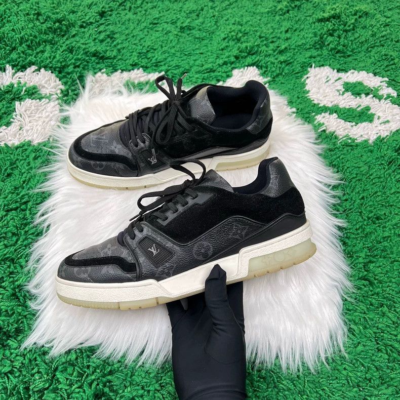 Louis Vuitton Louis Vuitton Black Monogram Trainer Sneakers Size 6.5 Size US 6.5 / EU 39-40 - 2 Thumbnail