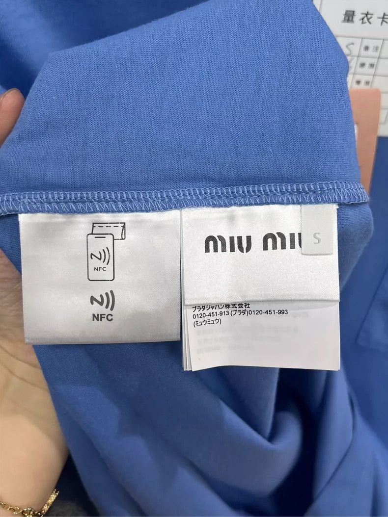 Prada Miu Miu Long Sleeve Blue Shirt Size US S / EU 44-46 / 1 - 5 Thumbnail