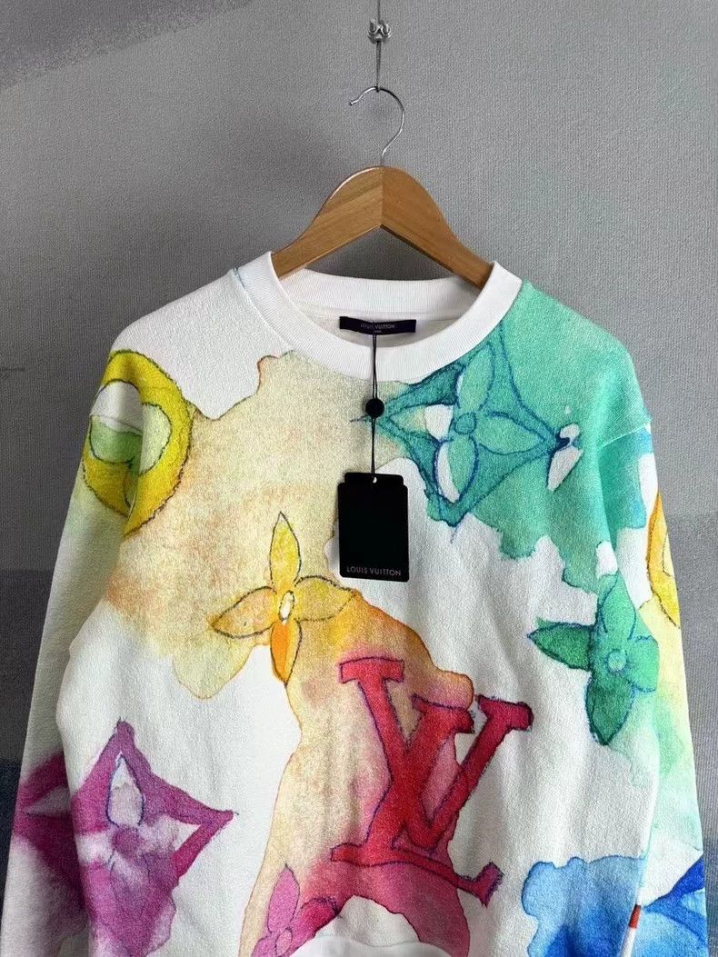 Louis Vuitton Louis Vuitton Multicolor Watercolor Sweatshirt Size US L / EU 52-54 / 3 - 2 Thumbnail