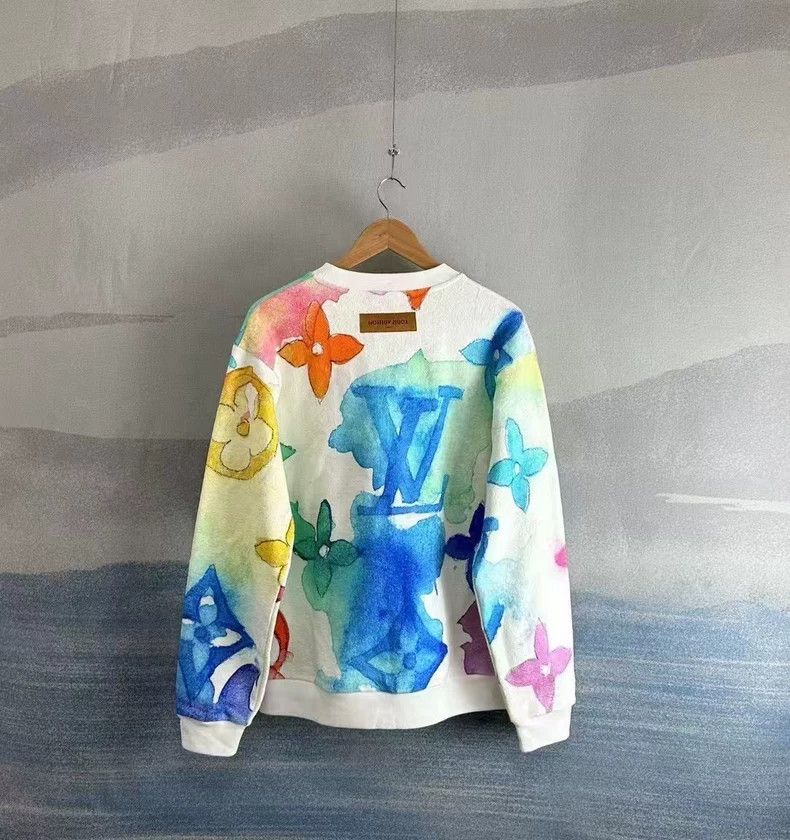 Louis Vuitton Louis Vuitton Multicolor Watercolor Sweatshirt Size US L / EU 52-54 / 3 - 3 Thumbnail