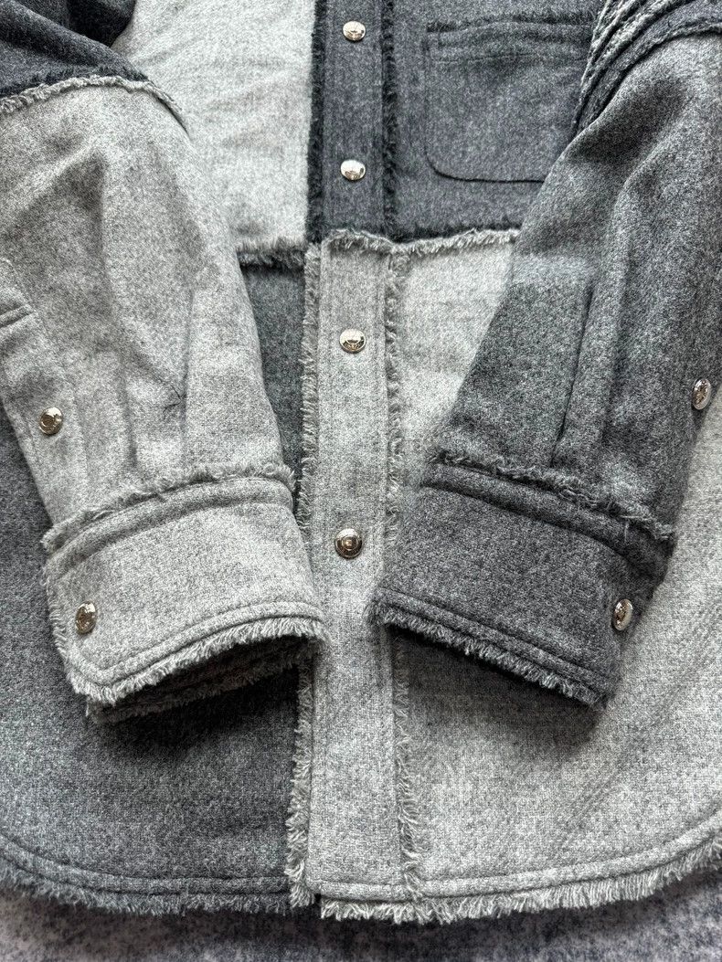 Thom Browne Thom Browne Black Gray Wool Shirt Jacket Size US M / EU 48-50 / 2 - 5 Thumbnail