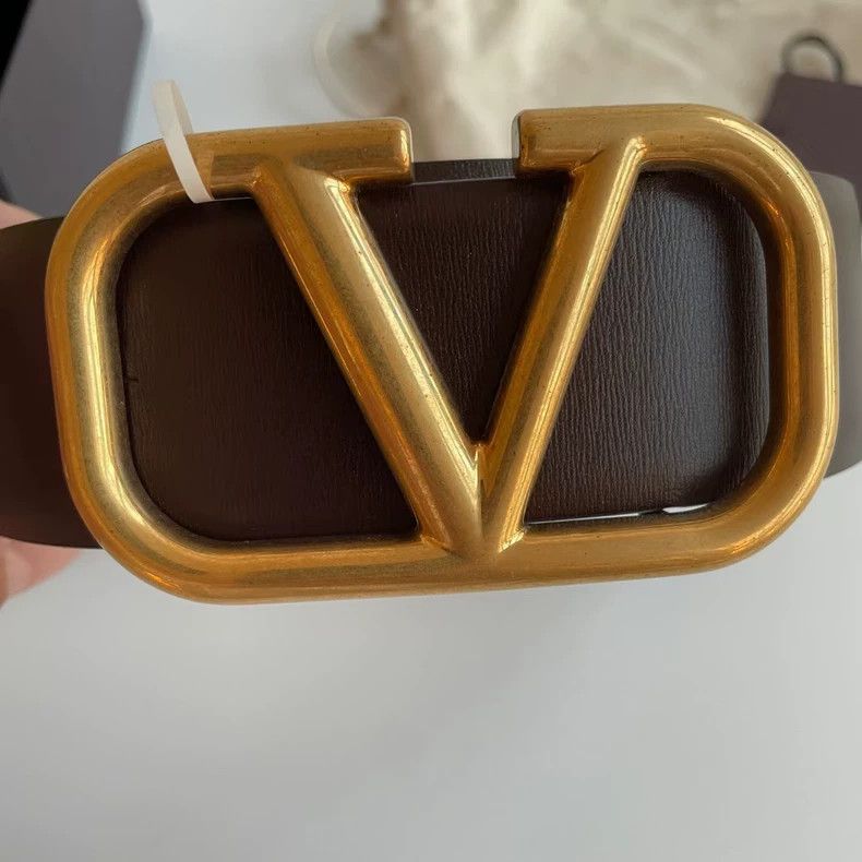 Valentino Valentino Brown Waist Belt with Gold Buckle Size ONE SIZE - 2 Thumbnail