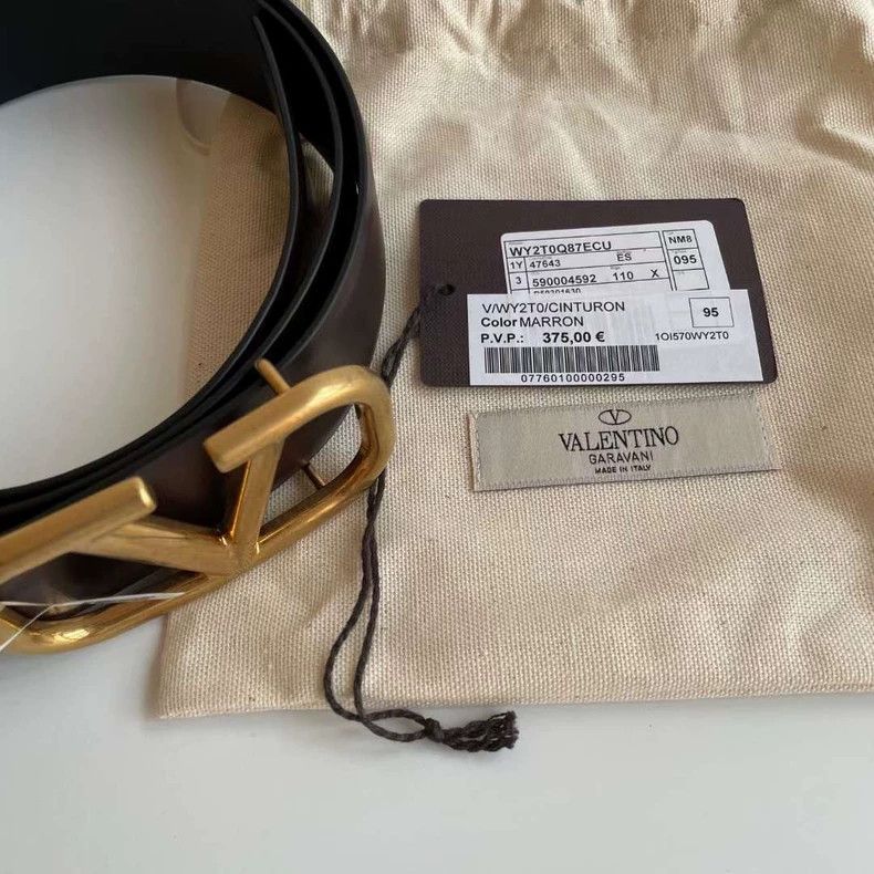 Valentino Valentino Brown Waist Belt with Gold Buckle Size ONE SIZE - 5 Thumbnail