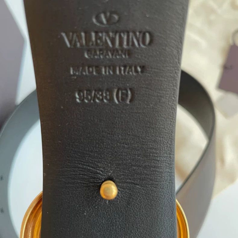 Valentino Valentino Brown Waist Belt with Gold Buckle Size ONE SIZE - 3 Thumbnail