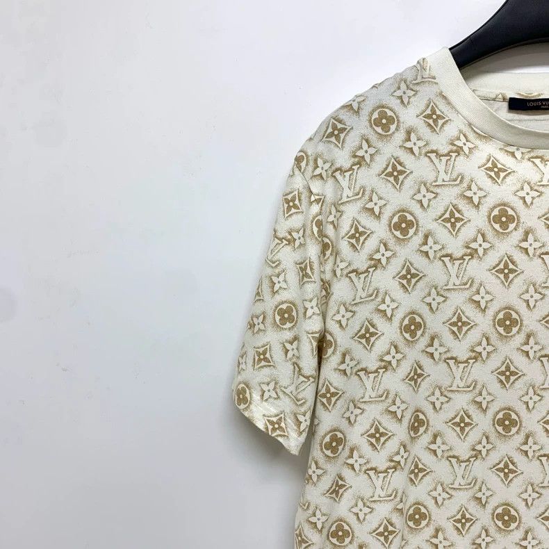 Beige Louis Vuitton Short Sleeve Shirt XL