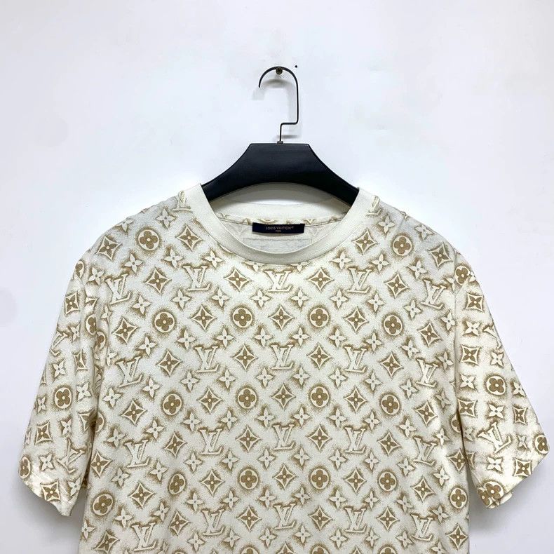 Beige Louis Vuitton Short Sleeve Shirt XL