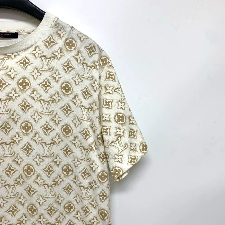 Beige Louis Vuitton Short Sleeve Shirt XL