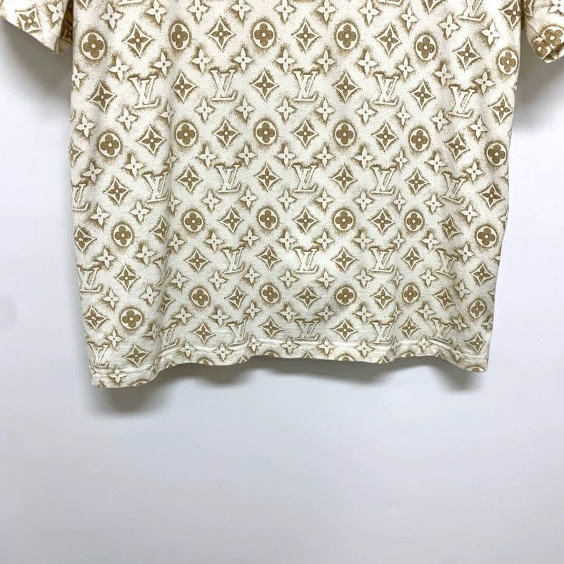 Beige Louis Vuitton Short Sleeve Shirt XL