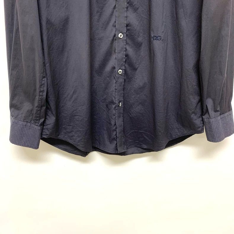 Dolce & Gabbana Dark Blue Button-Up Shirt with Patterns Size US L / EU 52-54 / 3 - 6 Thumbnail
