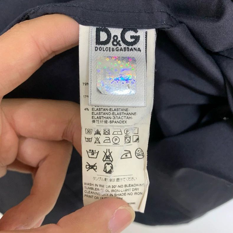 Dolce & Gabbana Dark Blue Button-Up Shirt with Patterns Size US L / EU 52-54 / 3 - 3 Thumbnail