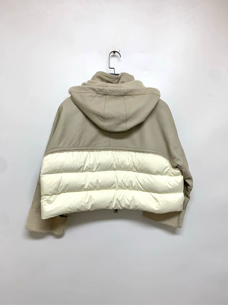 Moncler Moncler Goose Down Leather Jacket with Hood Size US XL / EU 56 / 4 - 2 Thumbnail