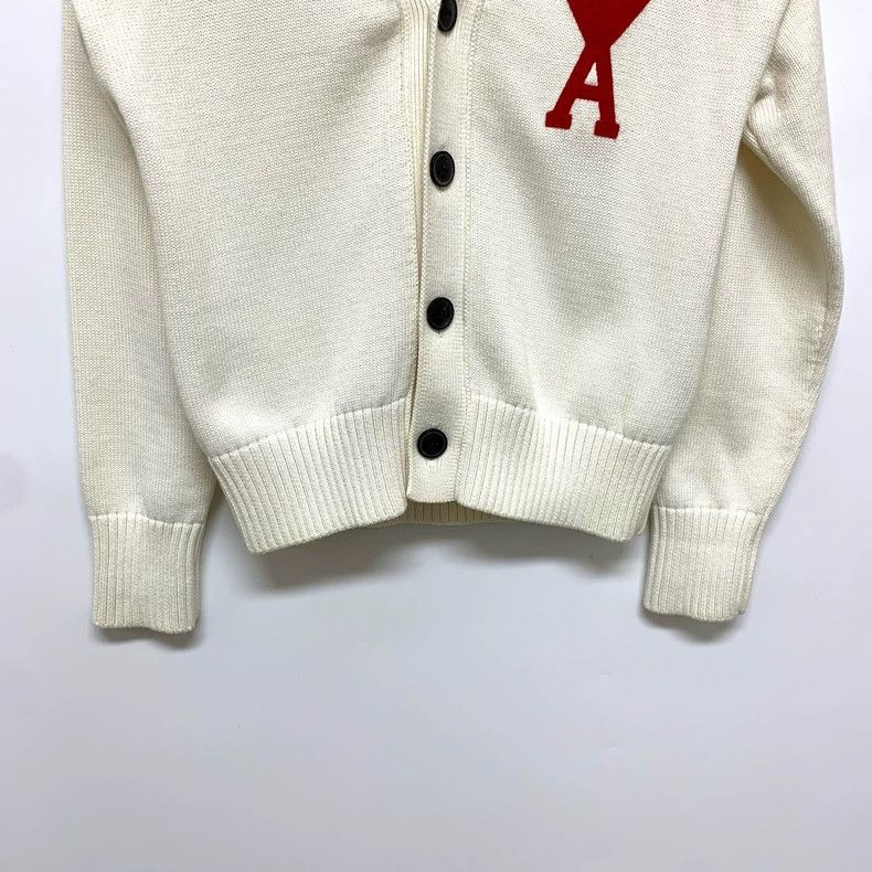 AMI Ami White Heart Cardigan Size S Size US S / EU 44-46 / 1 - 6 Thumbnail