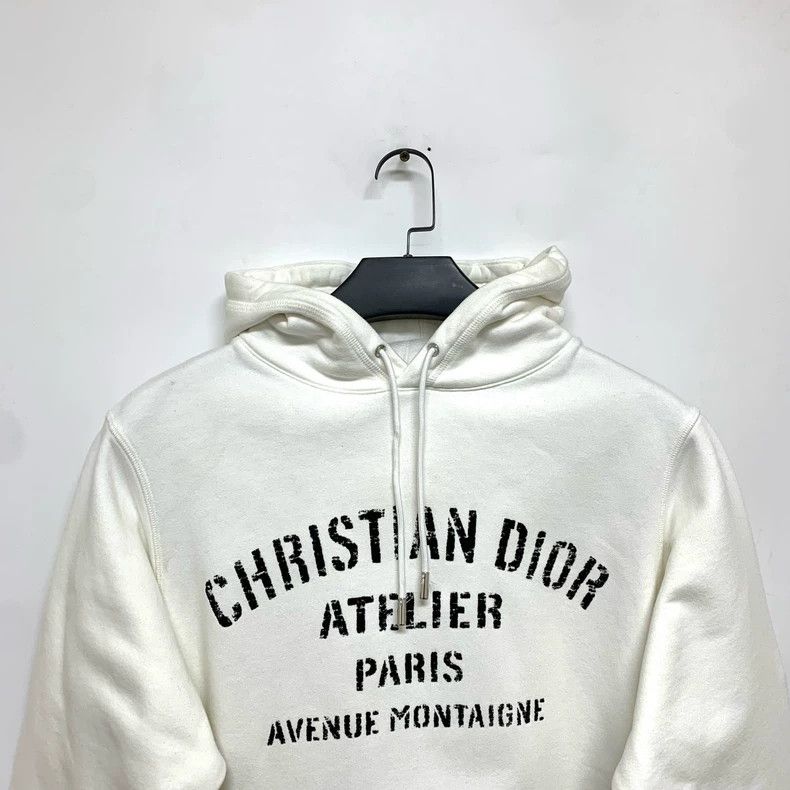 Dior Dior White Hoodie with Logo Print Size US M / EU 48-50 / 2 - 5 Thumbnail