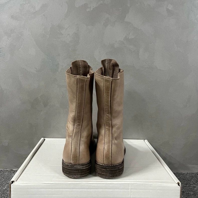 Guidi Latest Beige Short Boots with Zipper Size US 6.5 / EU 39-40 - 3 Thumbnail