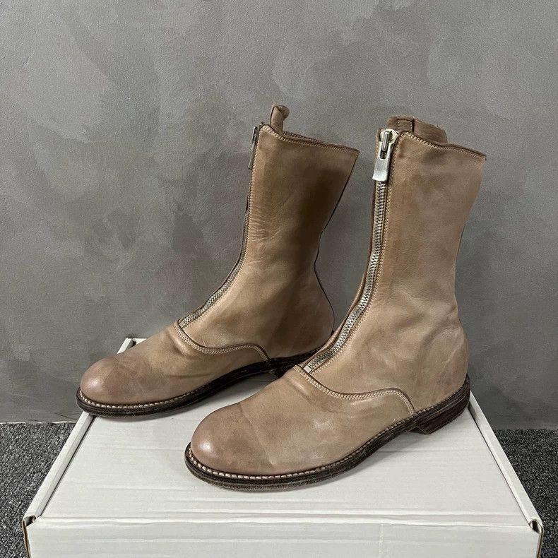 Guidi Latest Beige Short Boots with Zipper Size US 6.5 / EU 39-40 - 2 Thumbnail