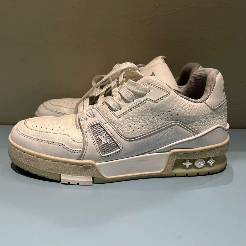 Louis Vuitton Louis Vuitton White Leather Trainer Sneakers Size US 5.5 / EU 38 - 3 Thumbnail