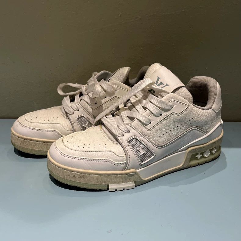 Louis Vuitton Louis Vuitton White Leather Trainer Sneakers Size US 5.5 / EU 38 - 2 Thumbnail