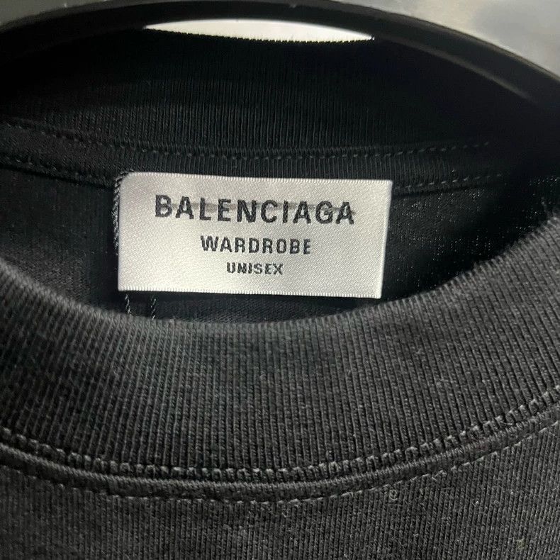 Balenciaga Balenciaga Black Logo Print Short Sleeve T-shirt Size US M / EU 48-50 / 2 - 2 Thumbnail