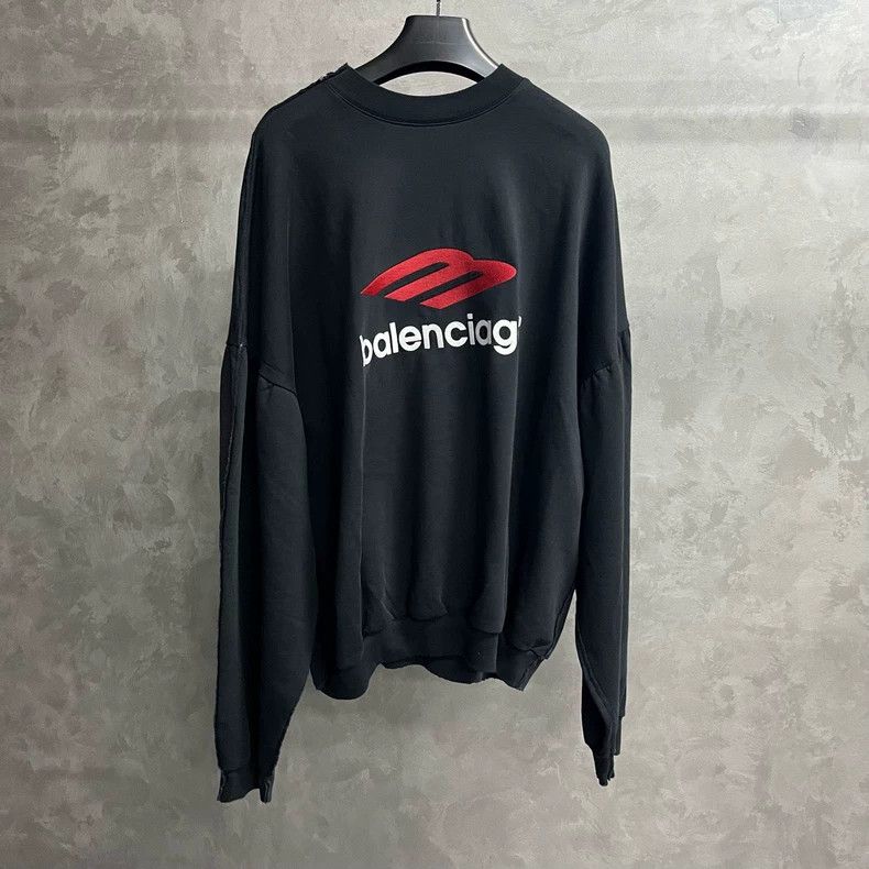 Balenciaga Balenciaga Black Logo Print Long Sleeve Sweatshirt Size US S / EU 44-46 / 1 - 5 Thumbnail