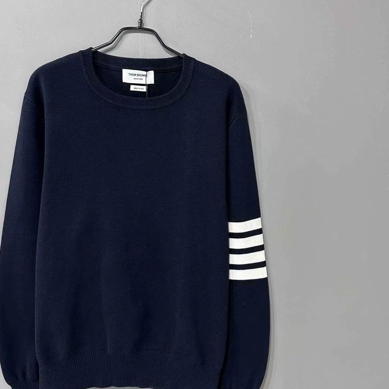 Thom Browne Navy Blue Knit Sweater