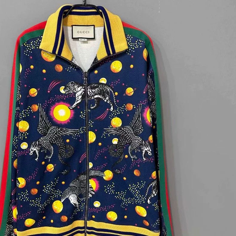 Gucci Gucci Zip-Up Jacket with Cosmic Print Size US L / EU 52-54 / 3 - 2 Thumbnail