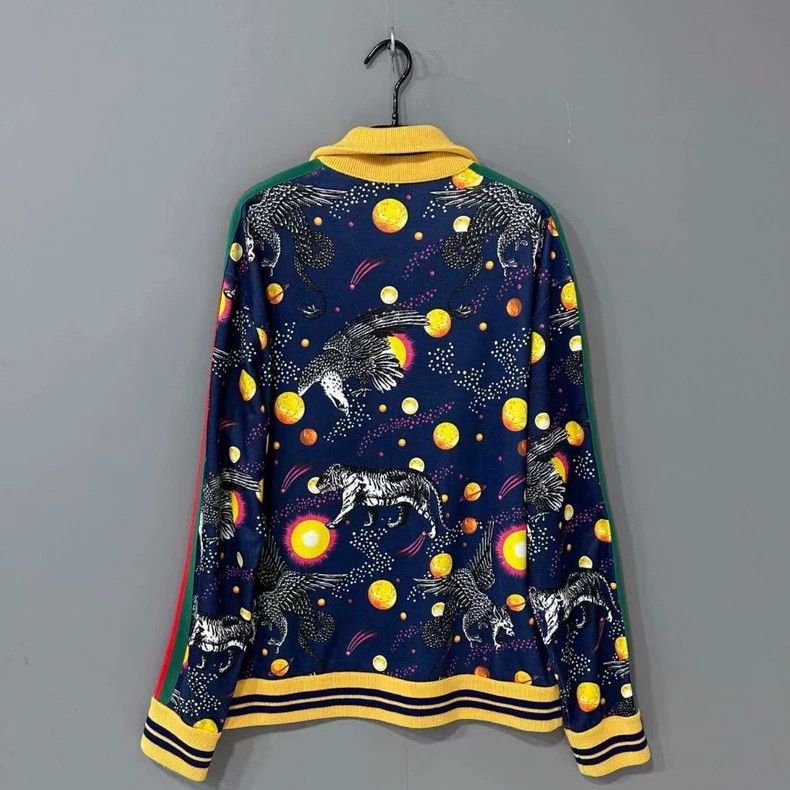 Gucci Gucci Zip-Up Jacket with Cosmic Print Size US L / EU 52-54 / 3 - 3 Thumbnail