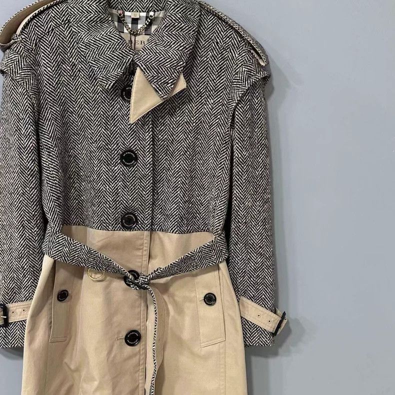 Burberry Burberry Long Houndstooth Patterned Trench Coat Size US S / EU 44-46 / 1 - 2 Thumbnail